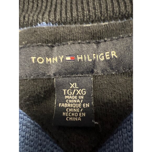 Tommy Hilfiger Men's Sweater Cardigan 1/4 Zip Blue Size XL Preppy Classic Cotton - Picture 6 of 7